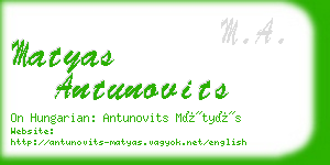 matyas antunovits business card